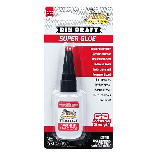 Aleene's DIY Craft Super Glue Liquid, Dries Clear, Strong Bond in Seconds, 0.53 oz.