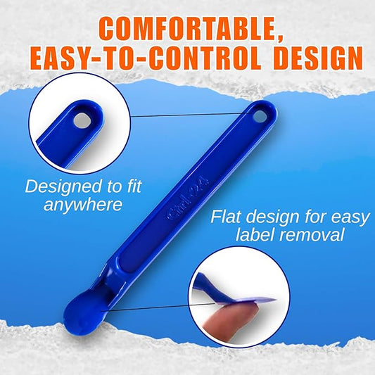 Sticker & Label Remover Tool - Plastic Peelers for Plastic, Glass & Wood – Adhesive, Decal, Price Tag, Glue & Paint Removal – Ergonomic Non-Slip Scraper for Crafts, DIY & Home Use (20)