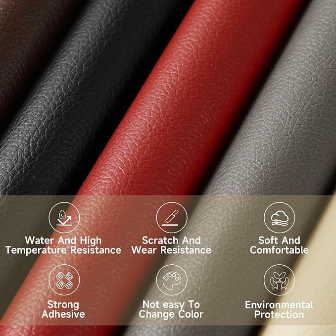 Leather Repair Patch, Self Adhesive Leather Repair, Large Leather Repair Tape for Sofa, Car Seats, Furniture, Cabinets, Chairs, Handbags （Beige, 16X79 inch)