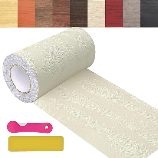 Wood Grain Repair Tape, 5.9 inch X 32ft Self Adhesive Wood Colored Tape for Tables, Chairs, Baseboards, Doors, Windows, Floors, Handicraft DIY.