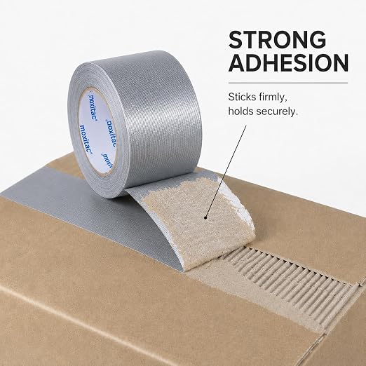 Silver Duct Tape Heavy Duty, 2 Rolls, 2 Inch x 30 Yds Each, PE Coated Cloth Tape, Easy Tear by Hand, Water-Resistant Surface for Repairs, Packaging, Bundling, Garage and Workshop