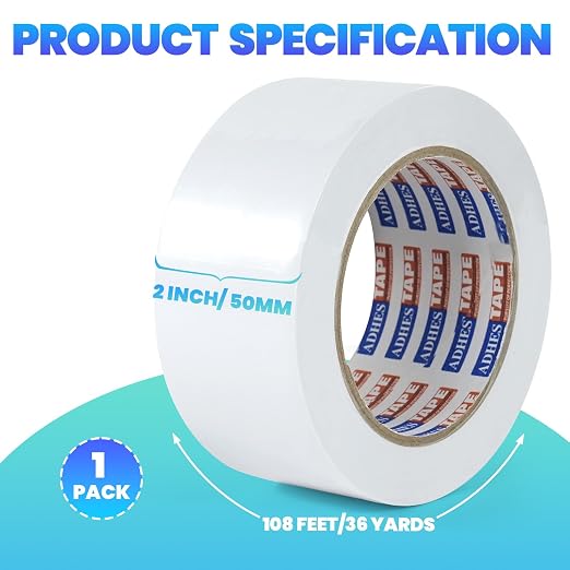 ADHES Corrosion Protection Pipe Tape, PVC Weatherproof Pipe Wrap Tape for Drain Pipe, Metal & Electrical Piping, Underground Pipe, 2 Inch X 36 Yds, White