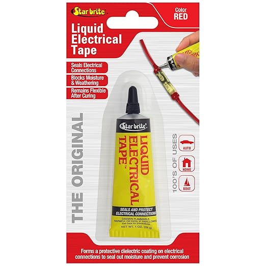 STAR BRITE Liquid Electrical Tape - Superior Adhesion and Flexible Protection for Frayed Cables, Terminals, and Electric Splices