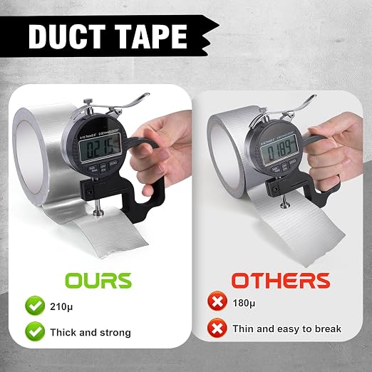 3 Pack Silver Duct Tape 1.89In × 132Yd Total Heavy Duty Waterproof Tape, 8.26Mil Adhesive Repair Duct Tape for Indoor Outdoor Repair Fixation Reinforcement