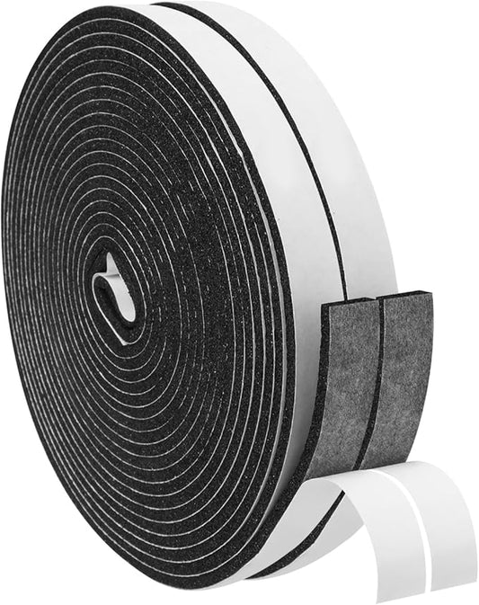 DGSL Foam Insulation Tape, 1/2In x 1/8In x 33Ft Weather Stripping Door Seal Strip for Doors and Windows,Sliding Door,Sound Proof Soundproofing Door Seal,Weatherstrip,Air Conditioning Seal Strip