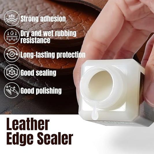 Leather Edge Sealer, Leather Burnishing Gum Smooth and Glossy Edge Finish for Bags, Wallets, Leatherwork Accessories Burnishing Tool, Becomes Transparent After Drying 60ml