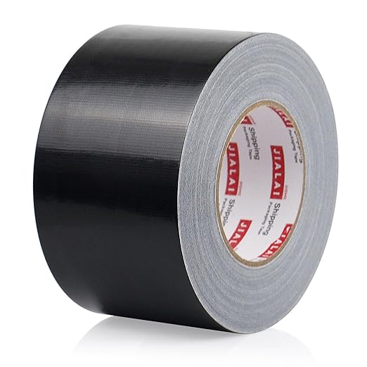 JIALAI HOME Black Duct Tape 3 Inch Wide, Industrial Grade 3 inches x 55 Yards (164 ft), 9 Mil Heavy-Duty, Waterproof, Strong, Flexible, No Residue, for Crafts & Home Improvement