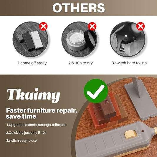 Laminate Floor Repair Kit with Heat Pen,Linoleum Repair Hard Wax 12 Color Wood Vinyl Floor Furniture Repair Kit Touch Up Marker Cover Scratches, Stains, Cracks, Holes for Door, Cabinet, Table