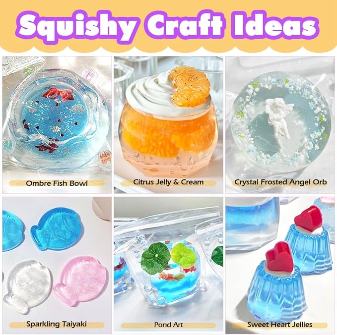 Taba Squishy Making Kit Clear Gel Flex Rubber Crystal Liquid Silicone 17oz Pack