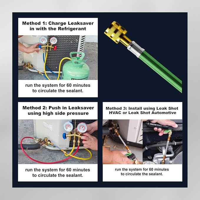 Leak Saver Direct Inject Ultimate 3-in-1 | AC Refrigerant Leak Sealer | with UV Dye & Moisture Remover | for Most HVAC Systems Up to 5 Tons - Professional AC Leak Sealer - AC Stop Leak