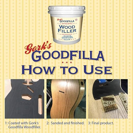 Goodfilla Walnut, 1 Gallon (13.5lbs), Wood and Grain Filler, Stainable, Tintable, Sandable, Sandable, Zero Waste, Non-Toxic, USA Made