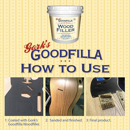 Goodfilla White Oak, 8 oz, Wood and Grain Filler, Stainable, Tintable, Sandable, Zero Waste, Non-Toxic, USA Made