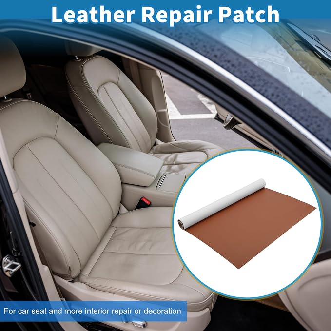 Self Adhesive Leather Repair Patch Strong Stickiness 30"x16" Leather Repair Tape PU Leather Brown 1 Pcs