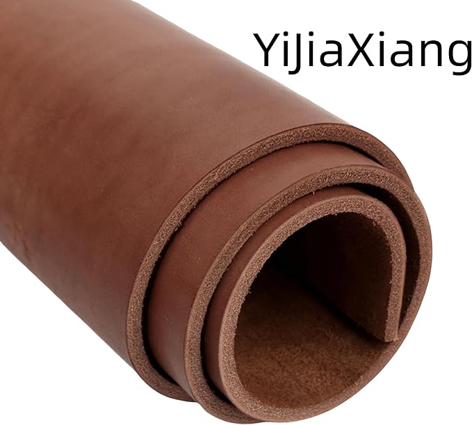 Full Grain Leather Sheet, 4-5mm Thick, Brown Leather, Vegetable Tanned Leather for Crafting, Tooling, Sheath Making (Brown 8 x 8 inches 5pc)
