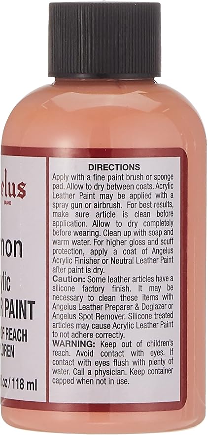 Angelus Acrylic Leather Paint, 4 oz, Salmon