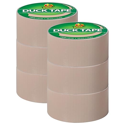 Duck Brand Color Duct Tape, 6-Roll, Beige (283264_C)