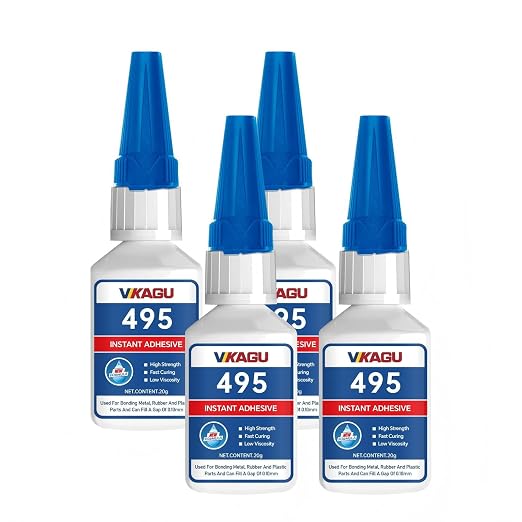 495 Instant Adhesive Super Glue Industrial Grade Clear 20g Suitable for Metal Rubber and Plastic 4 Pack