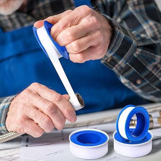 Pushglossy 150 Rolls PTFE Tape 1/2 x 520 Inches Plumbers Waterproof Sealant Plumbing Tape for Shower Head Repairing Water Pipe Sealing (White)
