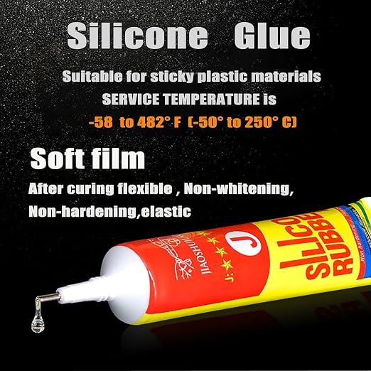 Silicone Glue,Clear Silicone Adhesive for Silicone Rubber Waterproof,Instant,Heat Resisting,Liquid Silicone Sealant Super Glue for Plastic,Metal,Wood,Electronic Components,TPU TPR TPE,50ml