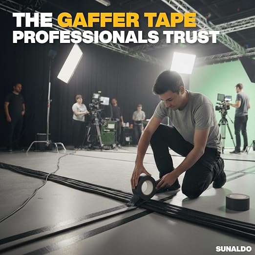 Gaffers Tape Heavy Duty, Easy to Rip, Residue-Free Professional Grade Floor Tape for Electrical Cords, Matte Finish Non Reflective, Weather Resistant (3, Green, 2" x 30 Yards)