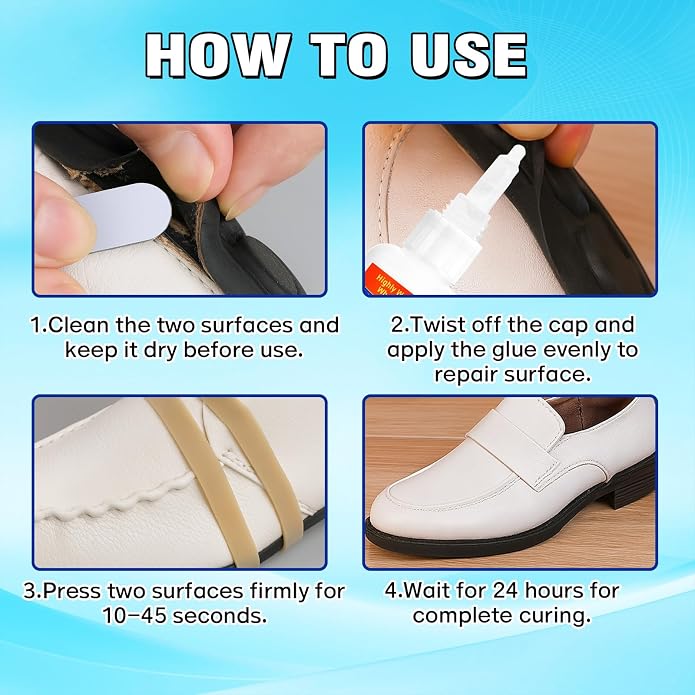Shoe Glue,30g Heavy Duty Shoe Glue Sole Repair for Boots,Sneakers,Leather,Waterproof and Strong Adhesive for Repair
