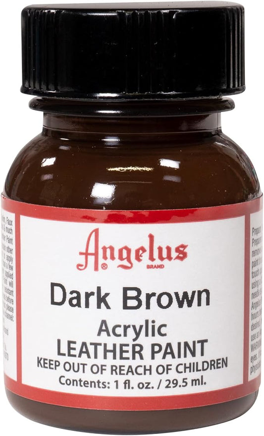 Angelus Acrylic Leather Paint For Shoes, Sneakers, Leather, Canvas, Furniture, and More - 1 fl oz, Dark Brown