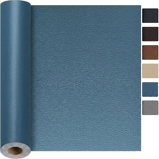 Qextce Leather Repair Patch Tape, Blue, 8x100 Inch | Self-Adhesive, Waterproof, Wear Heat Resistant, Vinyl Leather Repair Kit, For Furniture, Car Seat, Sofa, Couch, Luggage