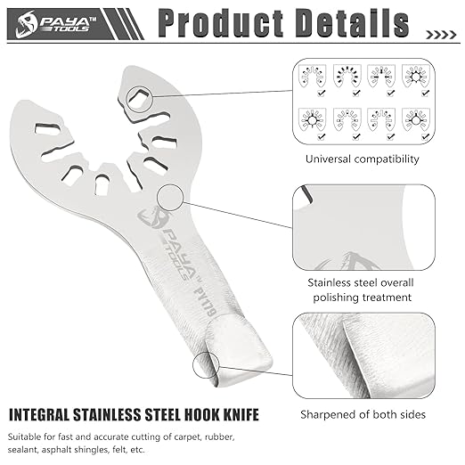 Hooked Cutter Blade for Precision Work - Planked Deck Caulking Removal for Clean Cuts in Tight Spaces(2-Pack)