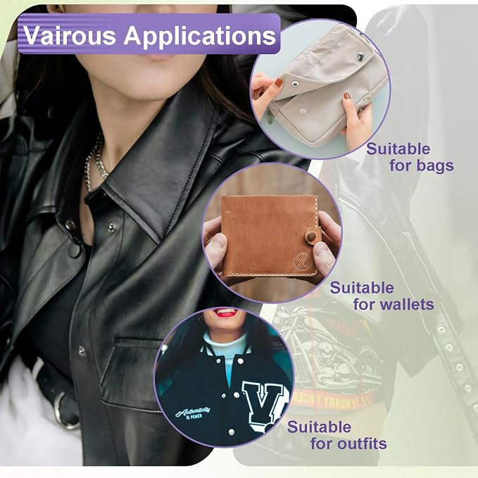 100Sets Snaps Button Kit, 12mm Leather Snaps Fasteners, Metal Button Press Studs with 4 Install Tools 4 Colors for Leather Bag Clothes Jackets Jeans Wears Bracelets Fashion DIY Sewing