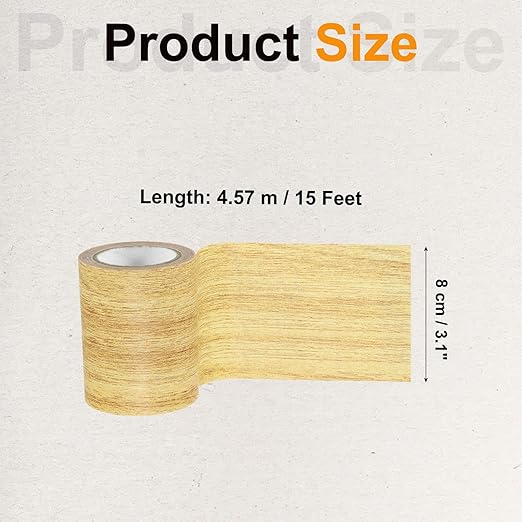 PATIKIL Wood Grain Tape 3.1" x 15 Ft, Self-Adhesive Wood Texture Repair Tape Realistic Wood Effect Contact Paper Patch for Furniture Cabinets Floor Walls Home Decoration, Yellow Oak