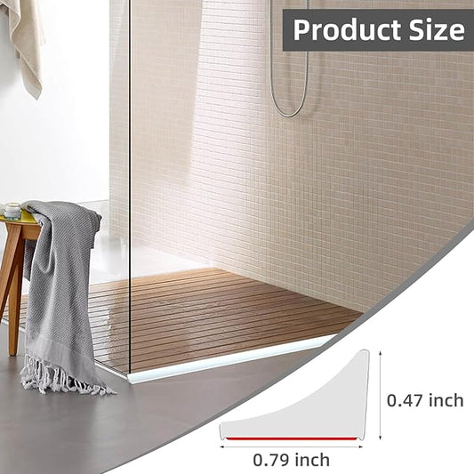 78 Inch Collapsible Shower Threshold Water Dam Barrier,Self Adhesive Silicone Shower Water Bathtub Splash Guard Bathroom Kitchen Water Stopper Blocker for Dry and Wet Separation Seal Strip Edge Trim