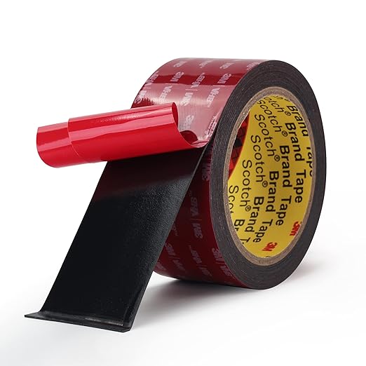 Bulina Double Sided Mounting Tape 5925 2" Width Black Foam Tape High Bond Waterproof Heavy Duty Strong Adhesive Tape Thick 0.025 in Fastener Replace Décor Frame Logos
