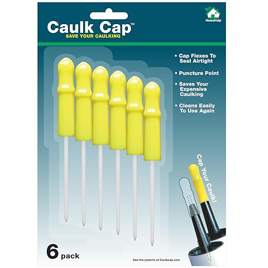 CCY Caulk Saver Series, Reusable Caulk Tube Sealers with Built-in Puncture Pin, 6 Pack