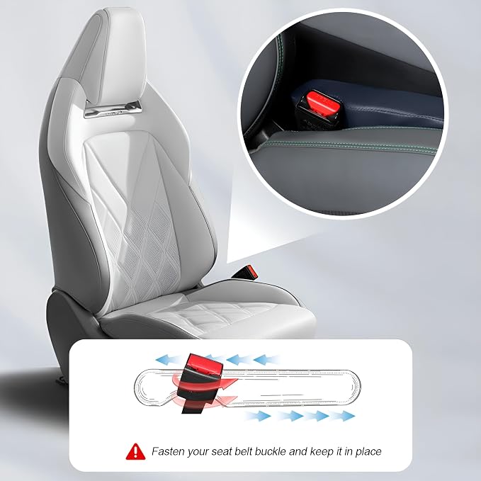 Mandark Car Seat Gap Filler, 2PCS Leather Vehicle Gap Stopper to Fill Between Seat and Console, Automotive Crevice Plug Blocker Accessories from Dropping, Universal for SUV, Sedan, Truck (Dark Blue)