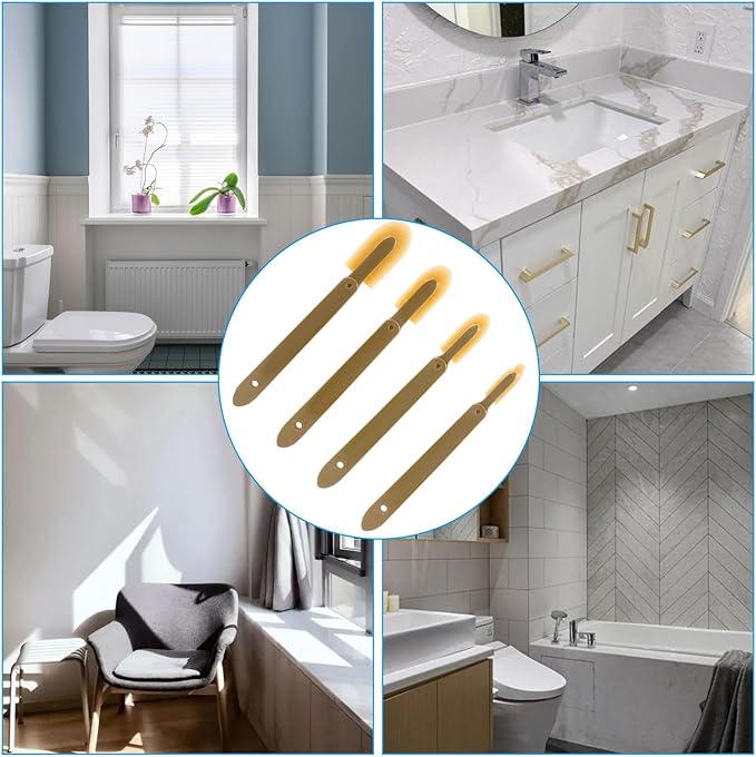 8 Pcs Rubber Caulking Tool Set - 4 Size Reusable Sealant Spatula Kit with Grip for Smooth Finishing on Tiles, Brick & Bathroom