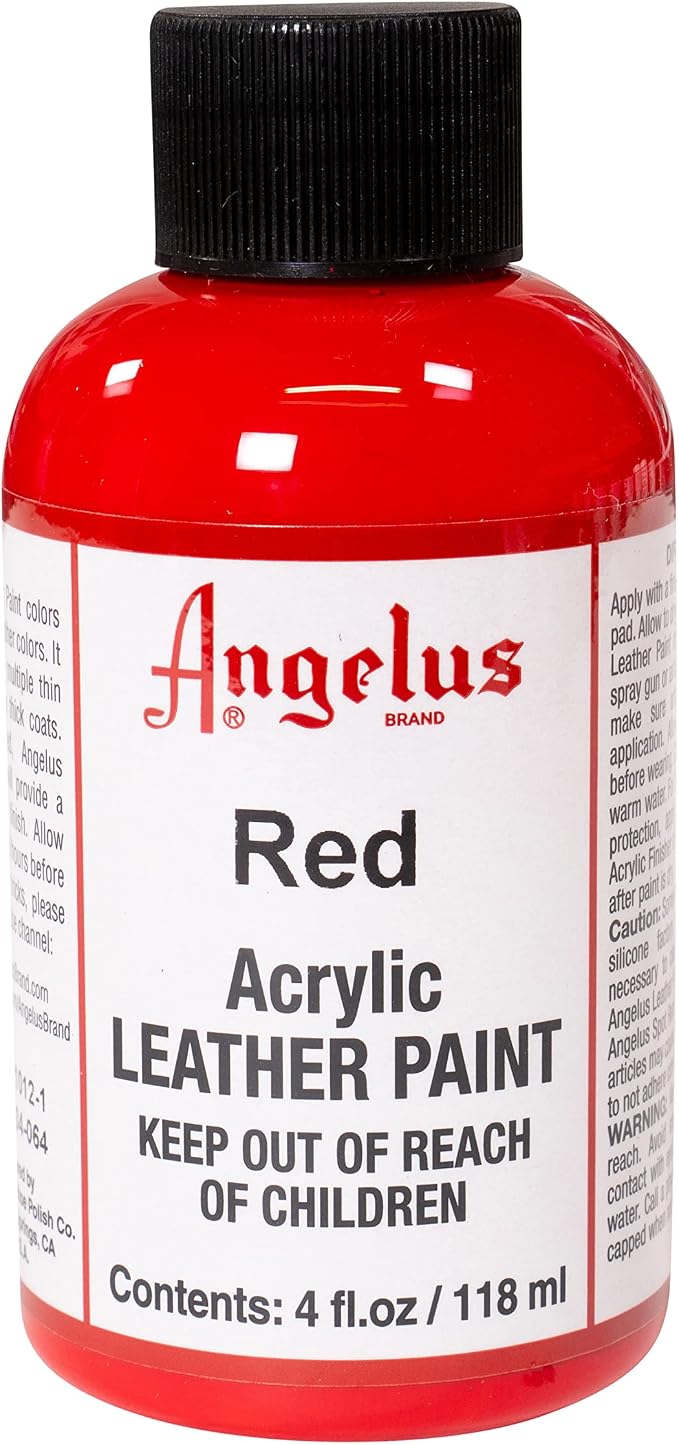Angelus Acrylic Leather Paint, 4 Fl Oz (Pack of 1), Red
