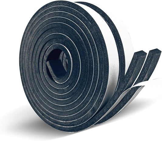 Closed Cell Foam Tape 1 inch Wide x 1/4 inch Thick,Single Sided Foam Strip with Self-Adhesive Backed,Weather Stripping for AC Window Seal and Door Insulation,Soundproof Weatherstripping 2 Rolls,33ft