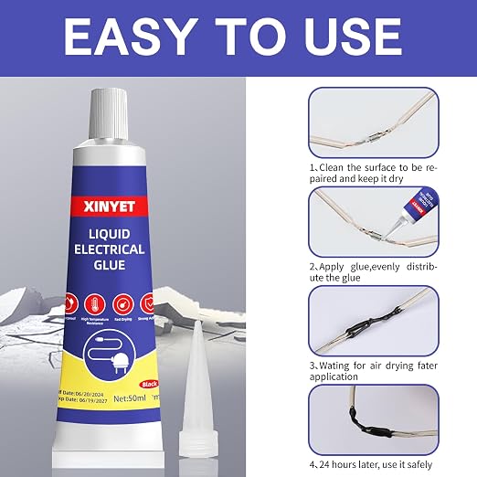 Liquid Electrical Tape,Liquid Insulating Waterproof Fast Fixed Dry Sealing Glue, Insulating Electrical Tape Glue, Fast Dry Liquid Electrical Tape for Wires & Cables, Marine (Black)