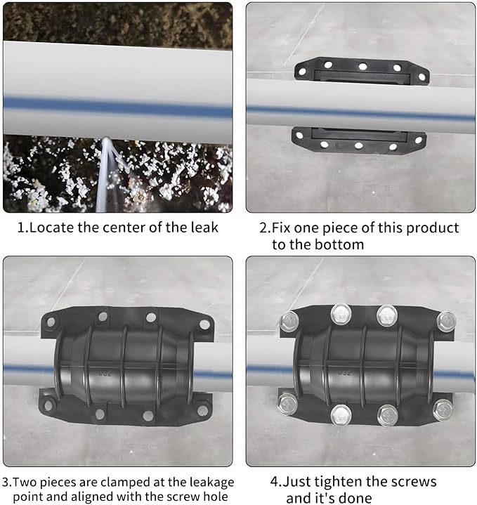 Pipe Repair Clamp,Water Pipe Leak Repair Clamp,Pipe Repair Kit for Plastic and Metal Pipes,Leak Stopper with Anti-Impact (24MM-26MM)