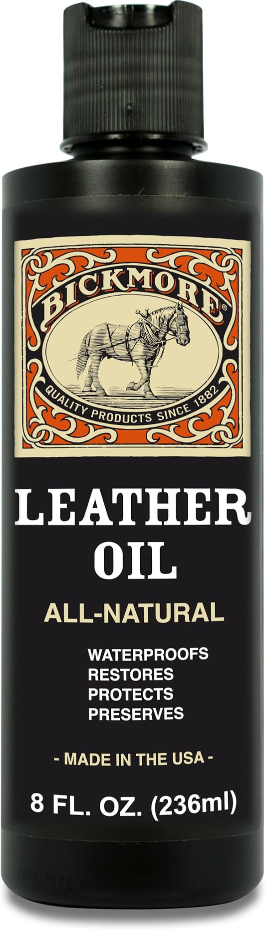 Bickmore Leather Oil Leather Conditioner 8oz | Waterproofs, Protects, and Restores Boots, Jackets, Auto, Furniture, and All Leather Goods | Made in The USA