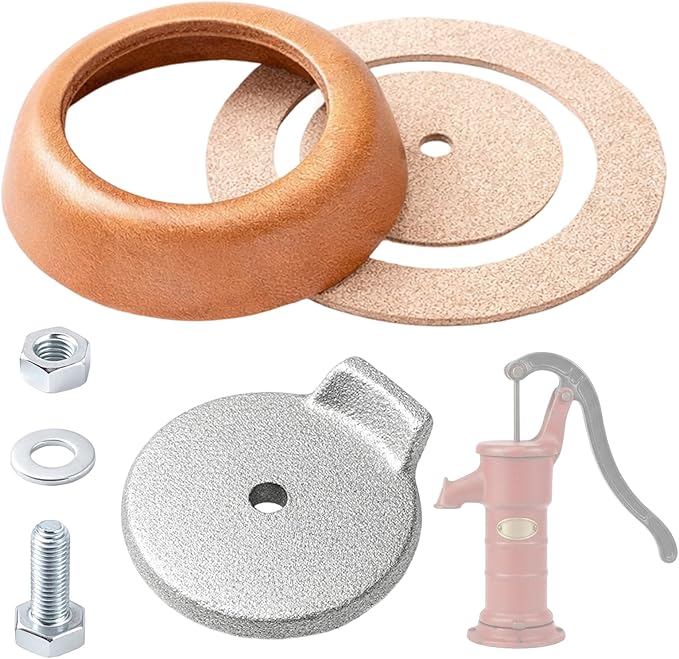 Pitcher Pump Repair Kit and Well Parts Set Compatible with Simmons 1160/PM500 and No. 2 Hand Pumps, Lower Valve Leathers, Pitcher Pump Cup Leathers, Check Valve Weight and Maintenance Kit