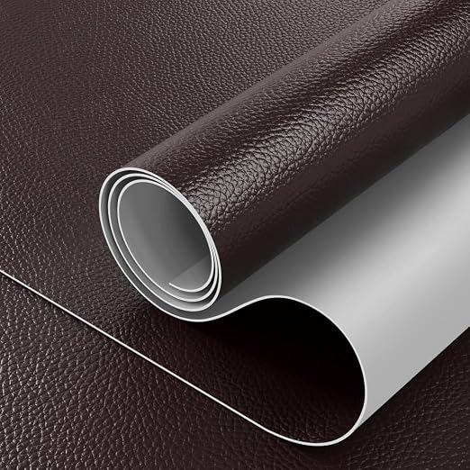 16x100 inch Leather Repair Tape Self Adhesive Strong Glue DIY Fabric Material for Sofa Desk Chair Automotive Interior Seat Skin, Dark Coffee