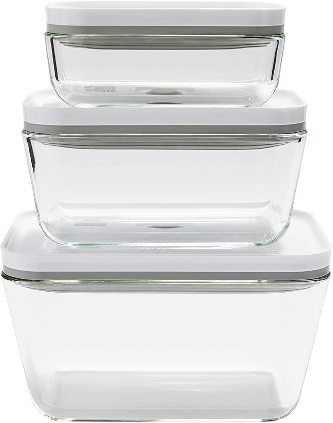 ZWILLING Fresh & Save 3-pc Glass Food Storage Container, Meal Prep Container- Assorted Sizes