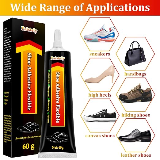 Shoe Glue Sole Repair, Transparent Shoe Adhesive, Shoe Repair Glue for Repairing Shoes, Boots, Leather, etc. (60g, 2pack)
