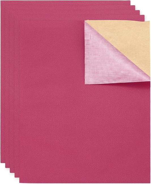 MECCANIXITY 3 Pcs Leather Repair Patch 10"x12" Self-Adhesive Leather Vinyl Repair Tape Kit for Furniture Couches Sofa Chair Car Boat Seats Jackets, Rose Red
