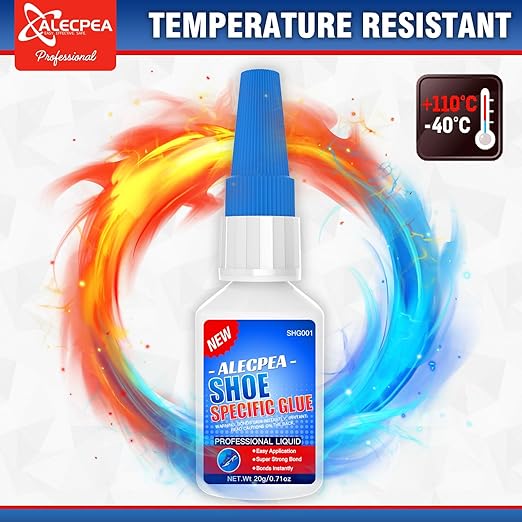 ALECPEA 2Pack 20g Shoe Glue - Ultimate Strength Adhesive for for Soles Boots Sneakers Heels Hiking Shoes Leather Handbags - Quick Set in 15 Seconds