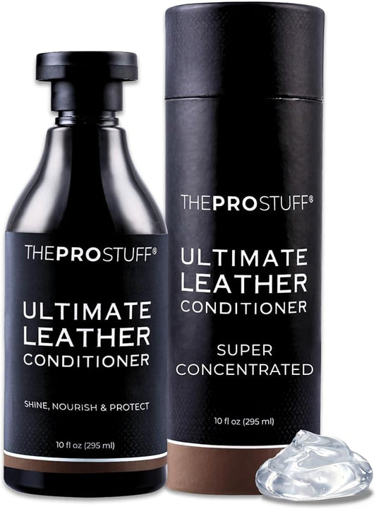 The Pro Stuff® Ultimate Leather Conditioner for Car Interior & Seats | UV Protection, Deep Restoration and Shine | Easy Apply, No-Residue Micro-emulsion Clear Formula | Works on Couch, Jacket, Shoe