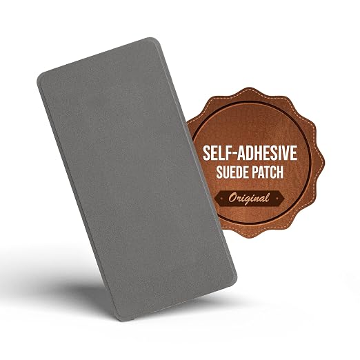Instant MastaPlasta Suede Premium Repair Patch - Gray Suede - 8in x 4in (20cm x 10cm) -Self-Adhesive Suede Upholstery-Quality Patches for Sofas, Car Interiors, Bags, Shoes & More