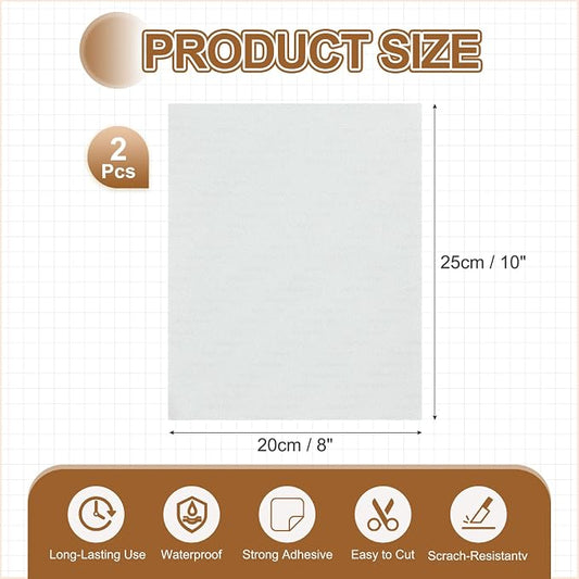 MECCANIXITY 2 Pcs Leather Repair Patch 8"x10" Self-Adhesive Leather Vinyl Repair Tape Kit for Furniture Couches Sofa Chair Car Boat Seats Jackets, White