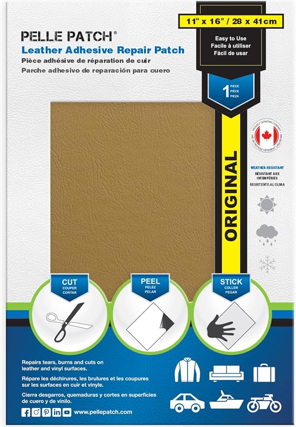 Leather Chair Repair Patch Self Adhesive - 25 Colors Available - Original 11x16 - Yellow